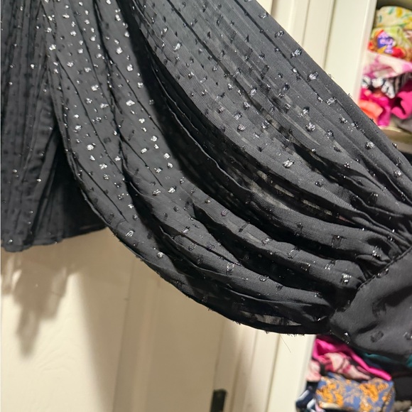 Topshop Charcoal Blouse with Ruffle Detail - Picture 2 of 4